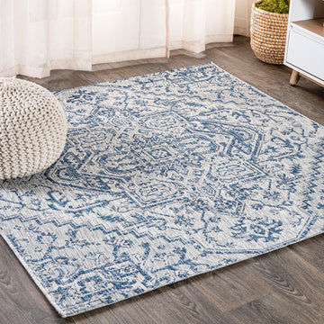 Estrella Bohemian Medallion Textured Weave Indoor/outdoor Square Rug
